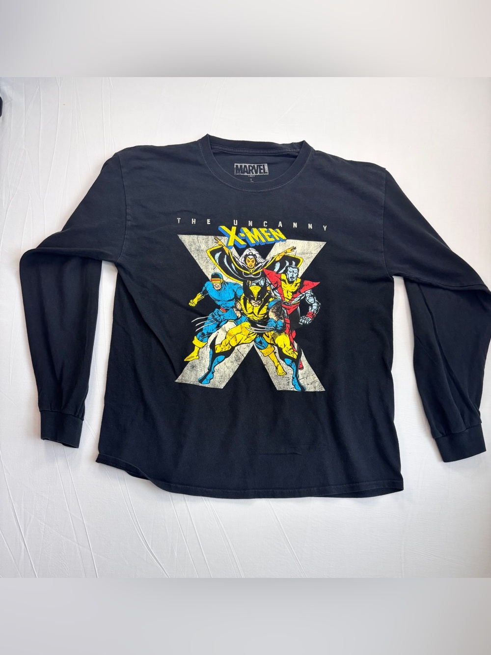 Marvel Uncanny X-Men Long Sleeve T Shirt Large Wolverine Storm Graphic Black